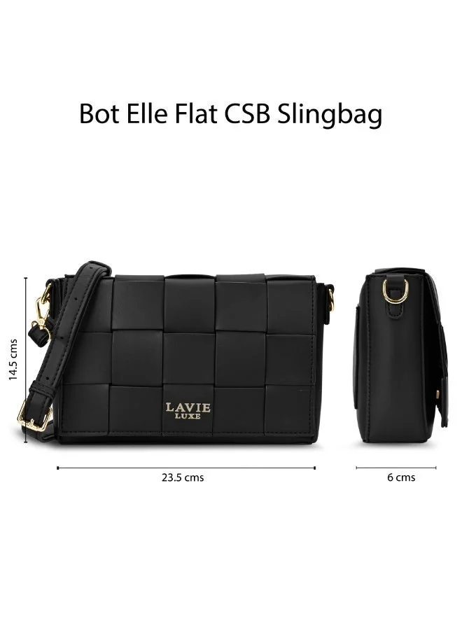 Lavie  Luxe Women's Bot Elle Flap Crossbody (Black) for Women | Best Price UAE